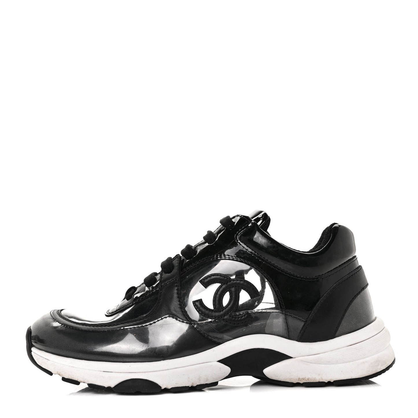 Calfskin Patent Transparent Sneakers 36.5 Black