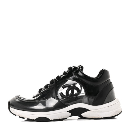 Chanel Calfskin Patent Transparent Sneakers 36.5 Black 1 of 6