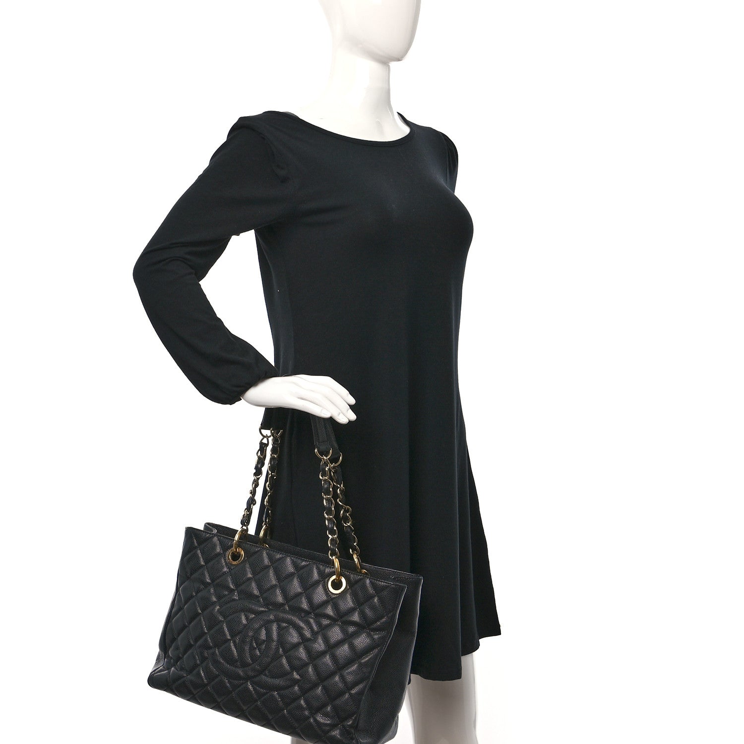 Chanel Caviar Quilted Grand Shopping Tote GST Black 2 of 11