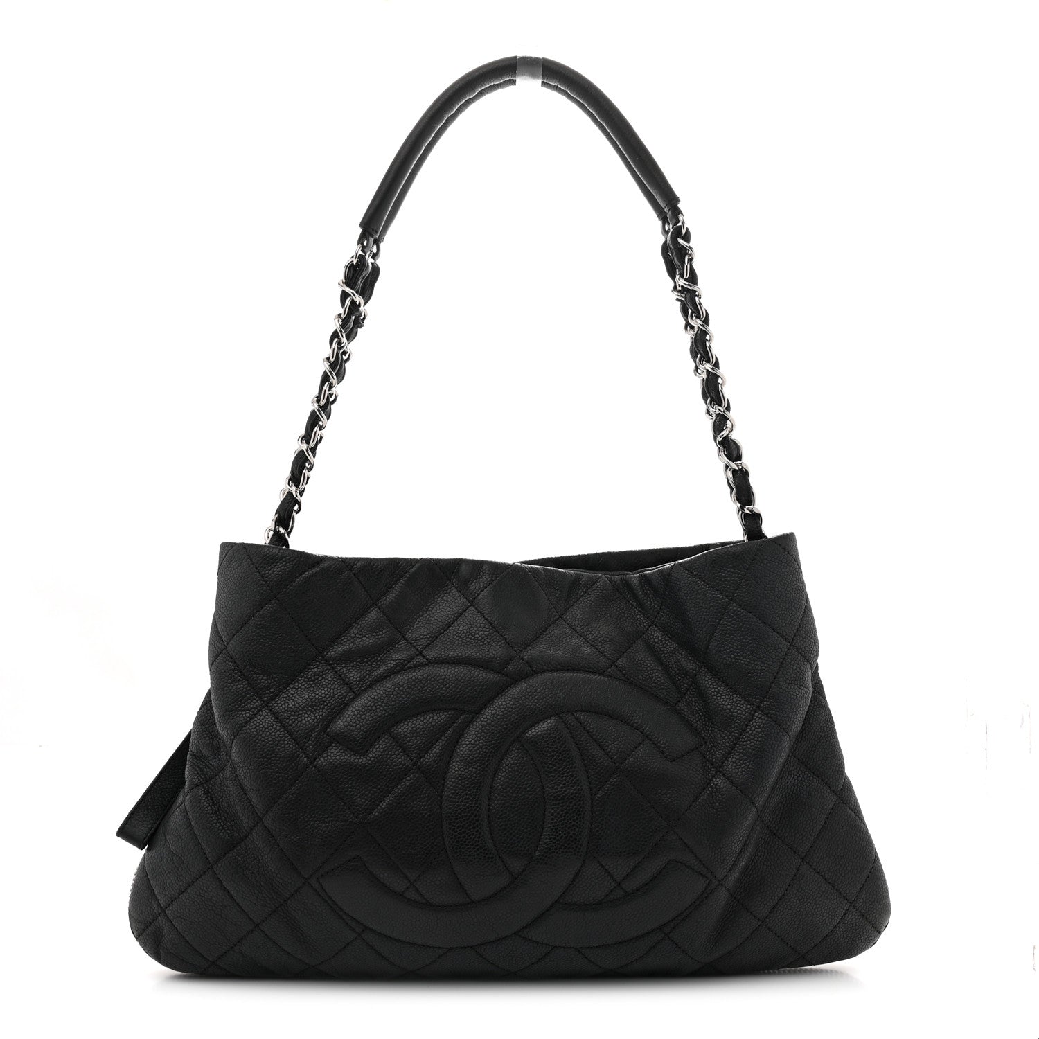 Chanel Caviar Quilted Expandable Zip Shoulder Bag Black 1 of 14