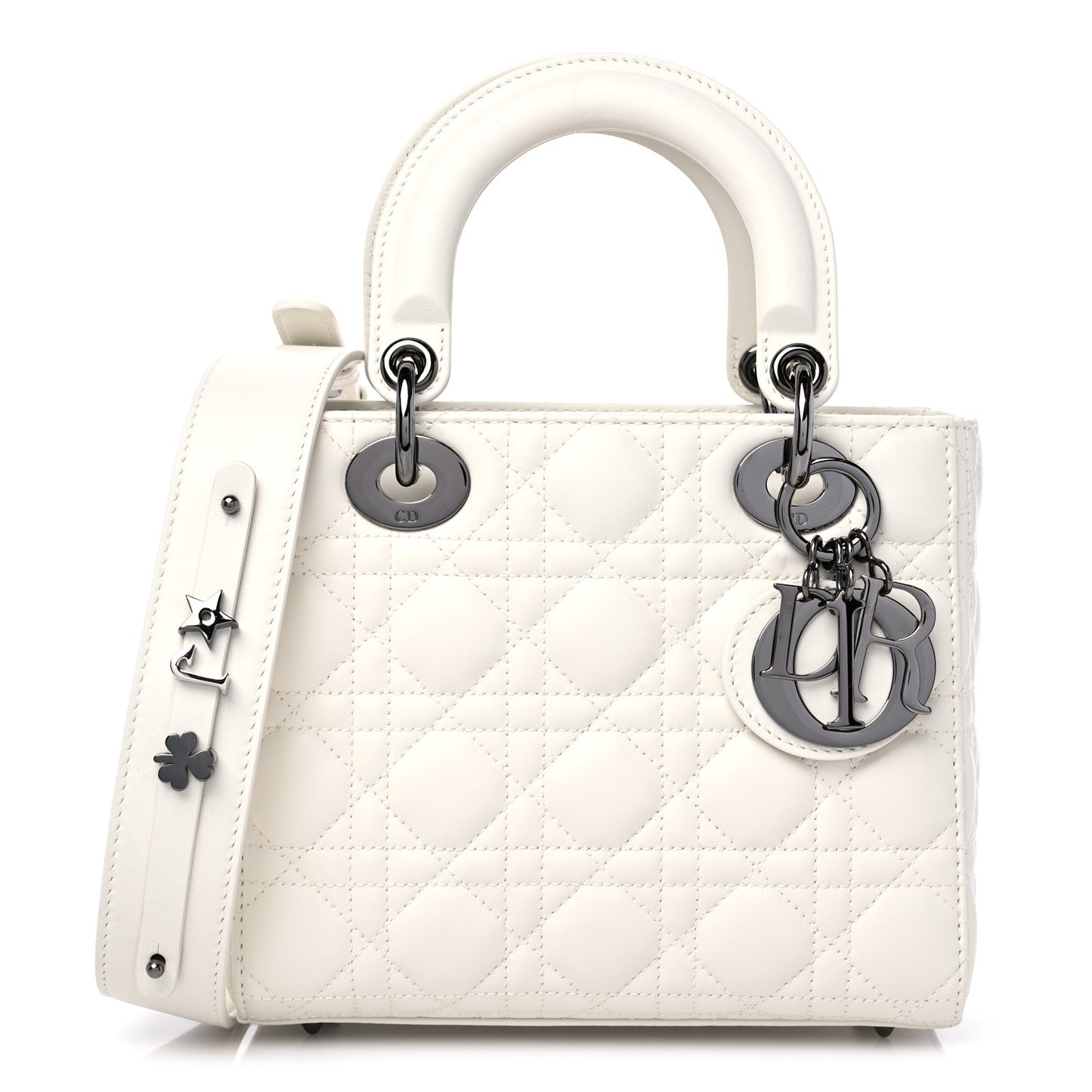 Lambskin Cannage Small My ABCDior Lady Dior White