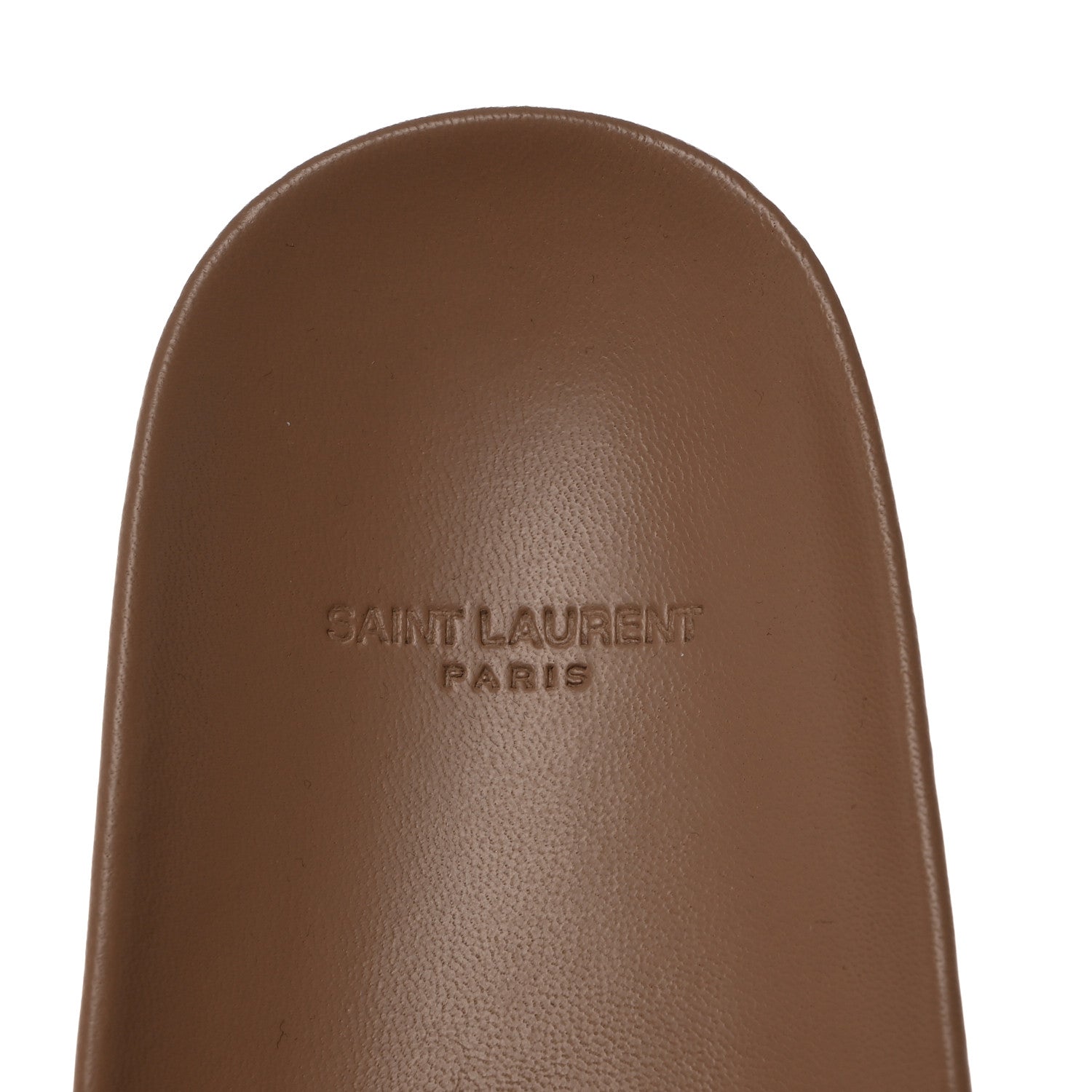 Saint Laurent Lambskin Joan Slide Sandals 40.5 Nude 5 of 9