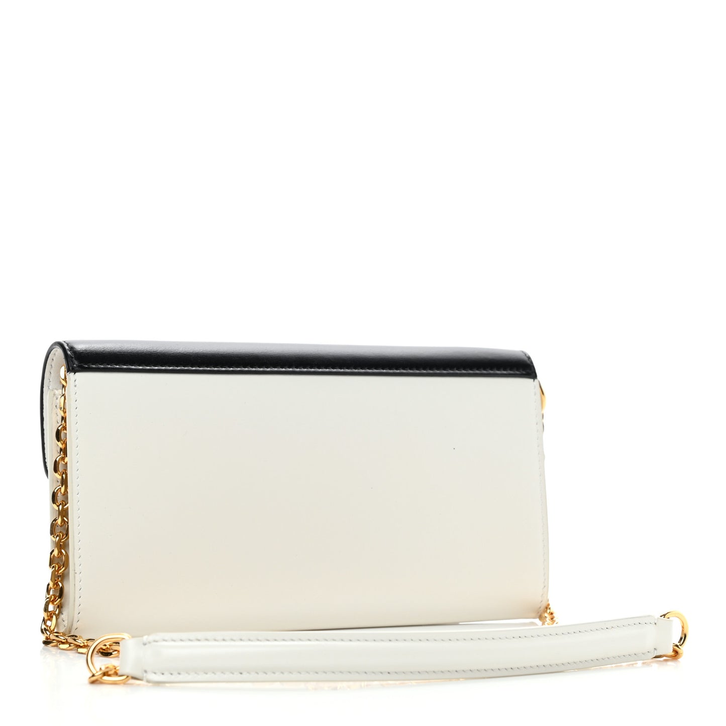 Calfskin C Wallet On Chain Bag White Black