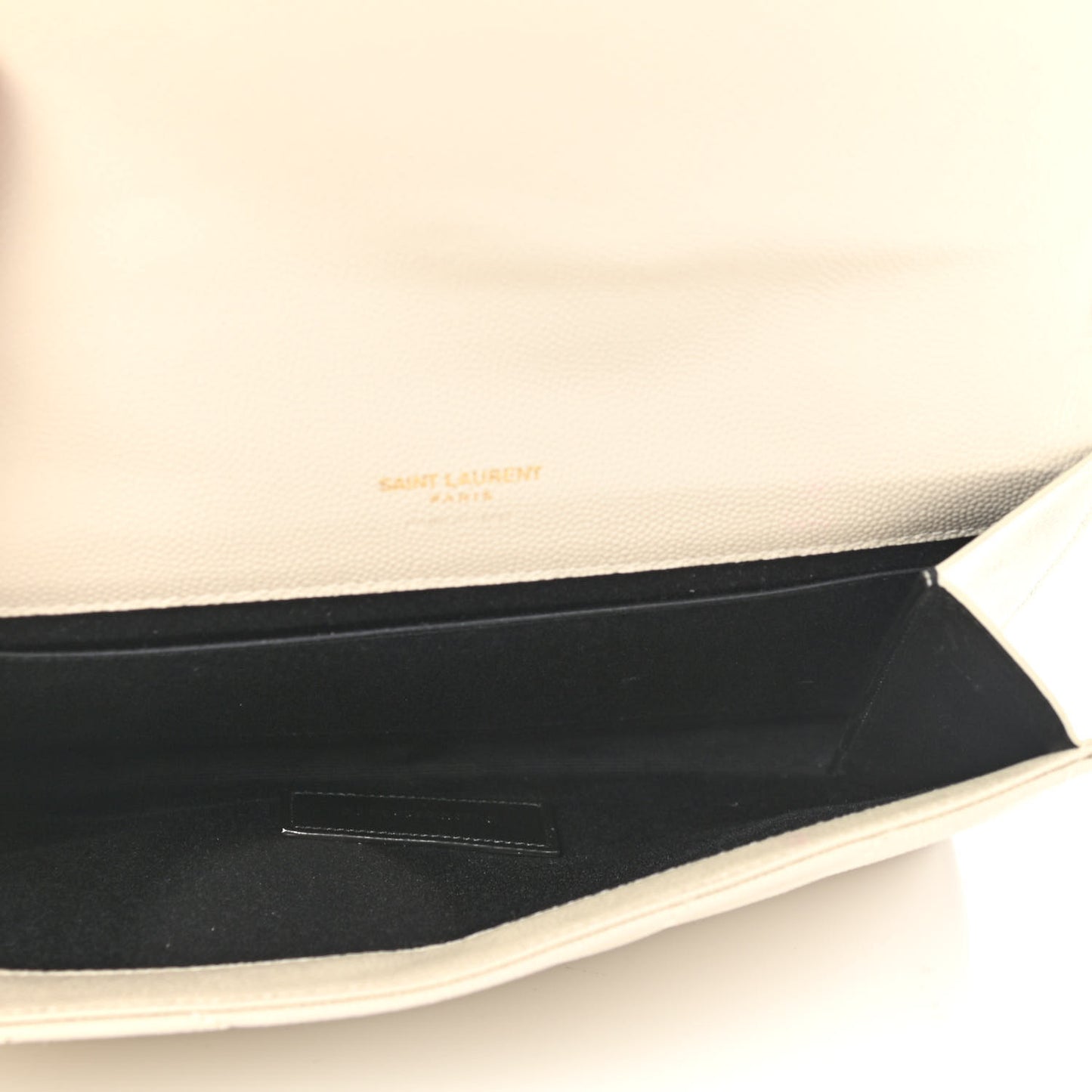 Grain De Poudre Matelasse Chevron Monogram Envelope Clutch Blanc Vintage
