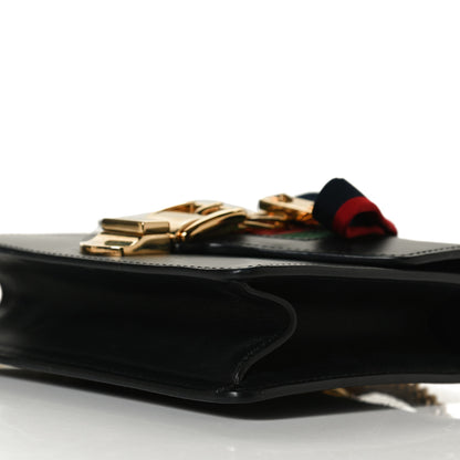 Gucci Calfskin Mini Sylvie Chain Shoulder Bag Black 10 of 13