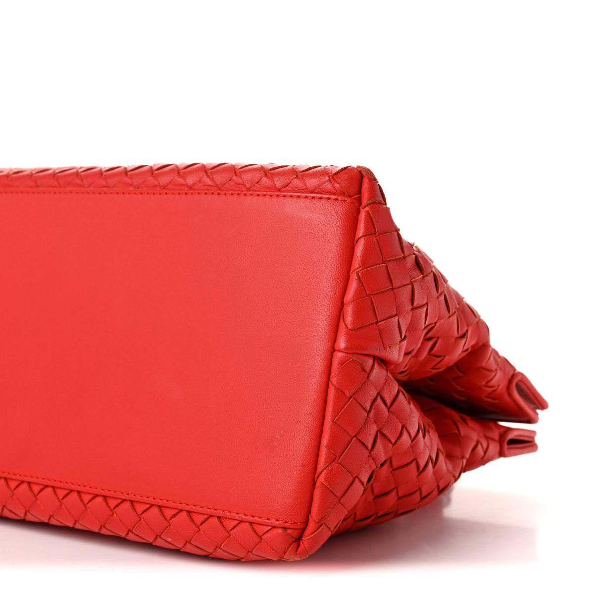 Nappa Intrecciato Satchel Red