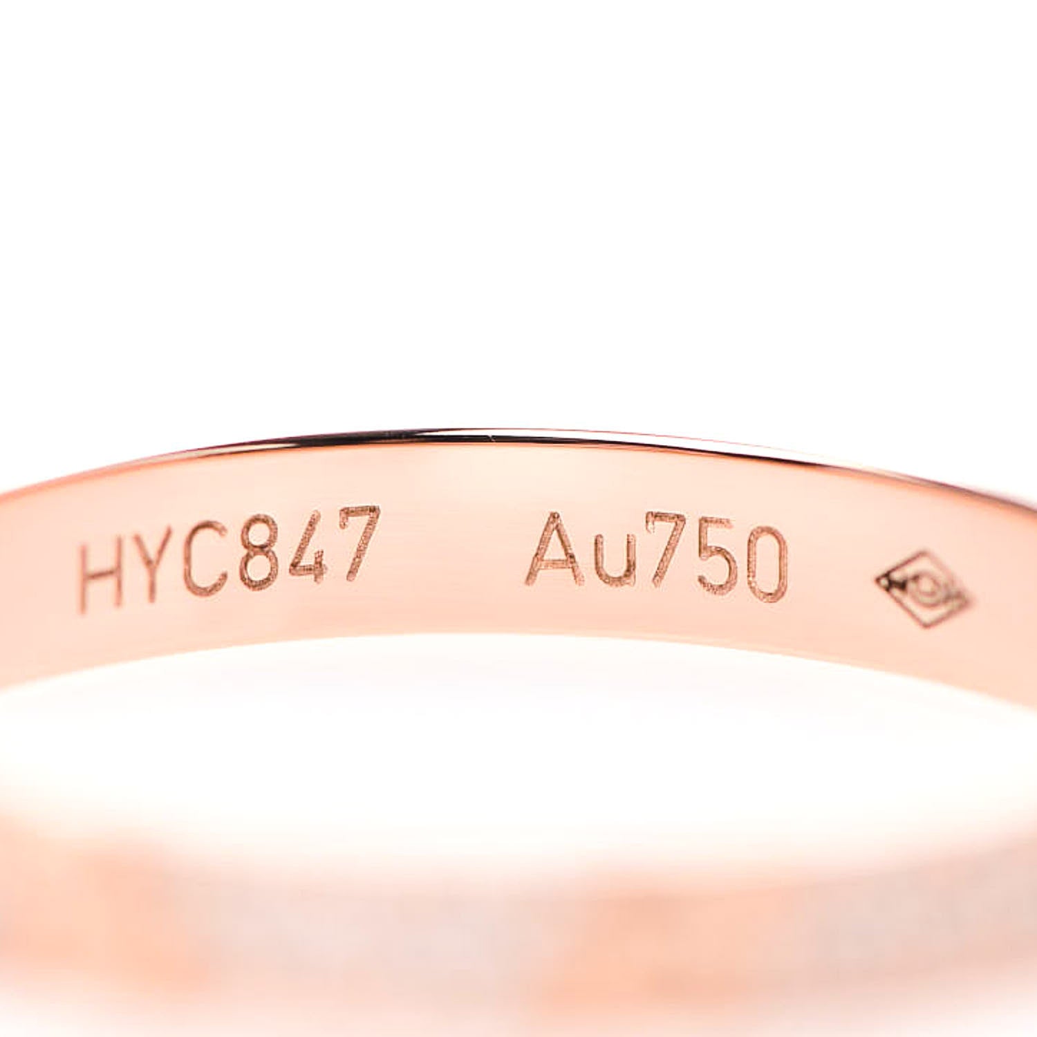 Cartier 18K Pink Gold Diamond 2.6mm LOVE Paved Band Ring 49 4.75 5 of 5