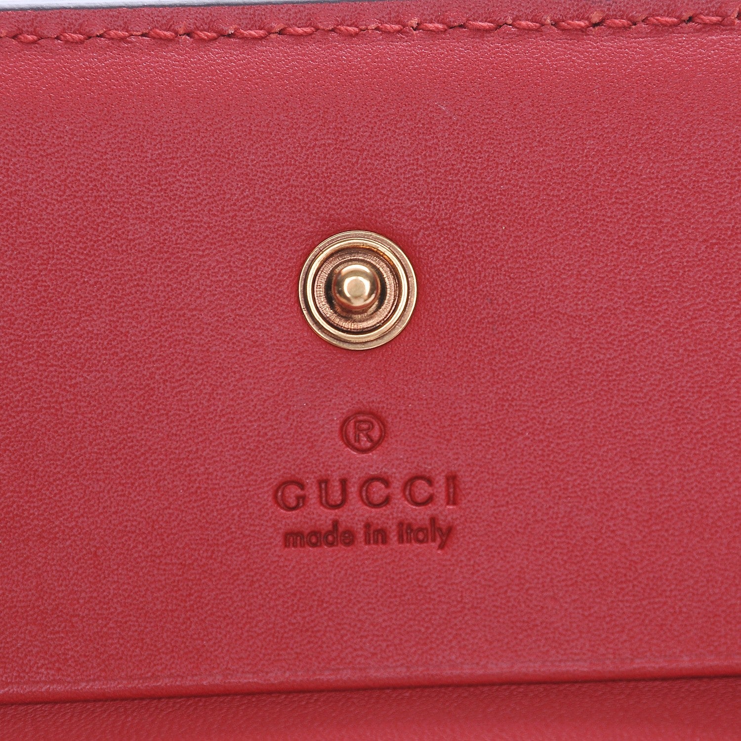 Gucci GG Supreme Monogram Cherry Embellished Card Case Wallet Hibiscus Red 6 of 8