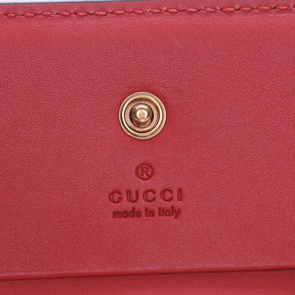 Gucci GG Supreme Monogram Cherry Embellished Card Case Wallet Hibiscus Red 6 of 8