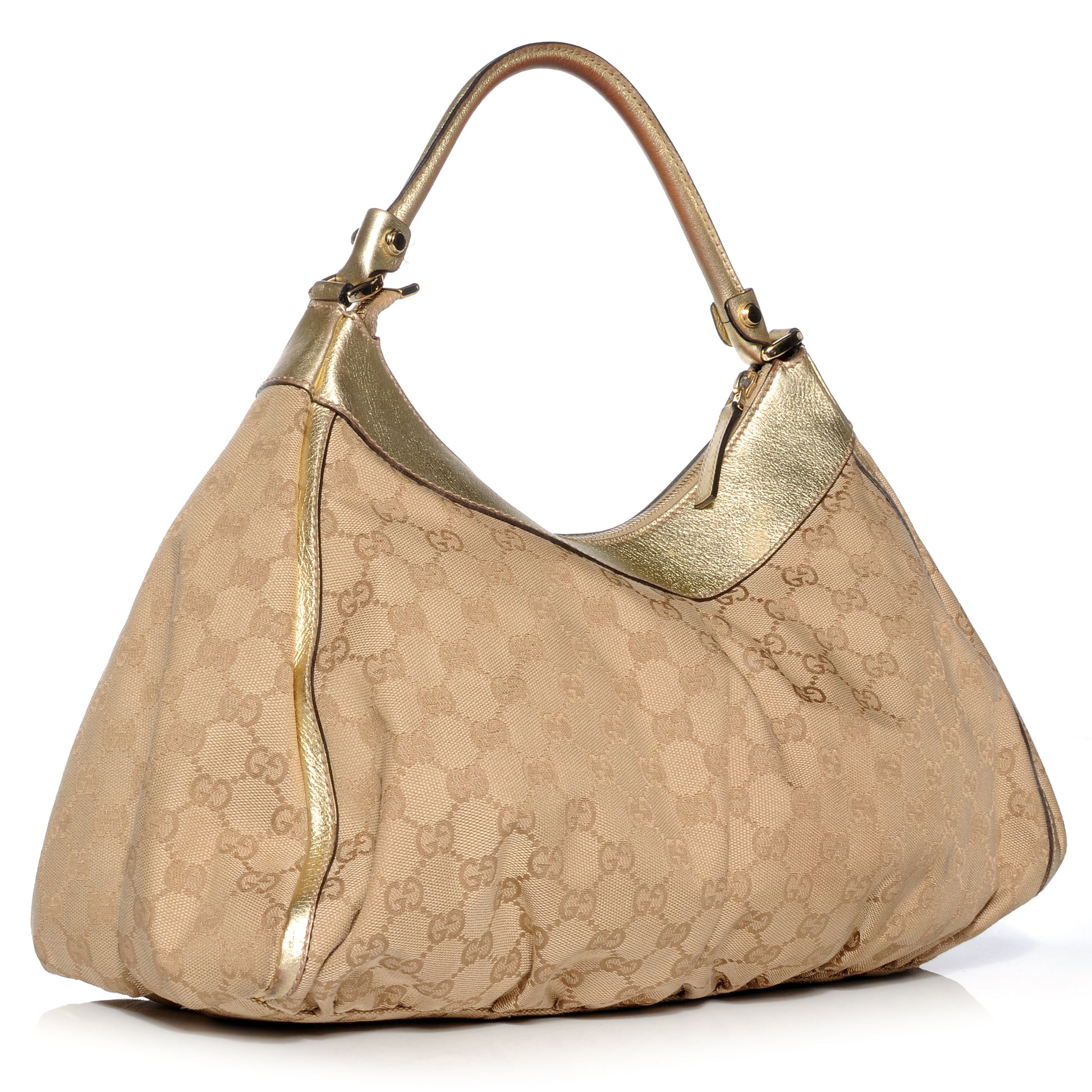 Gucci Monogram D Gold Large Hobo Metallic Gold 3 of 8
