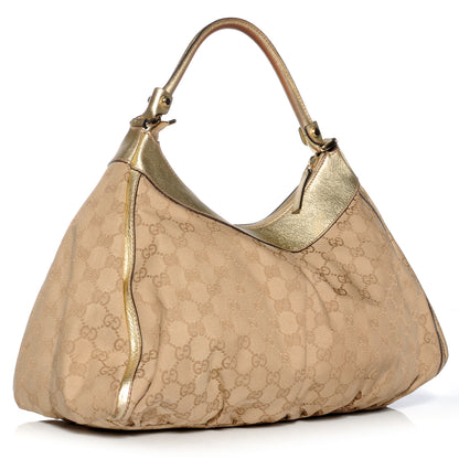 Gucci Monogram D Gold Large Hobo Metallic Gold 3 of 8