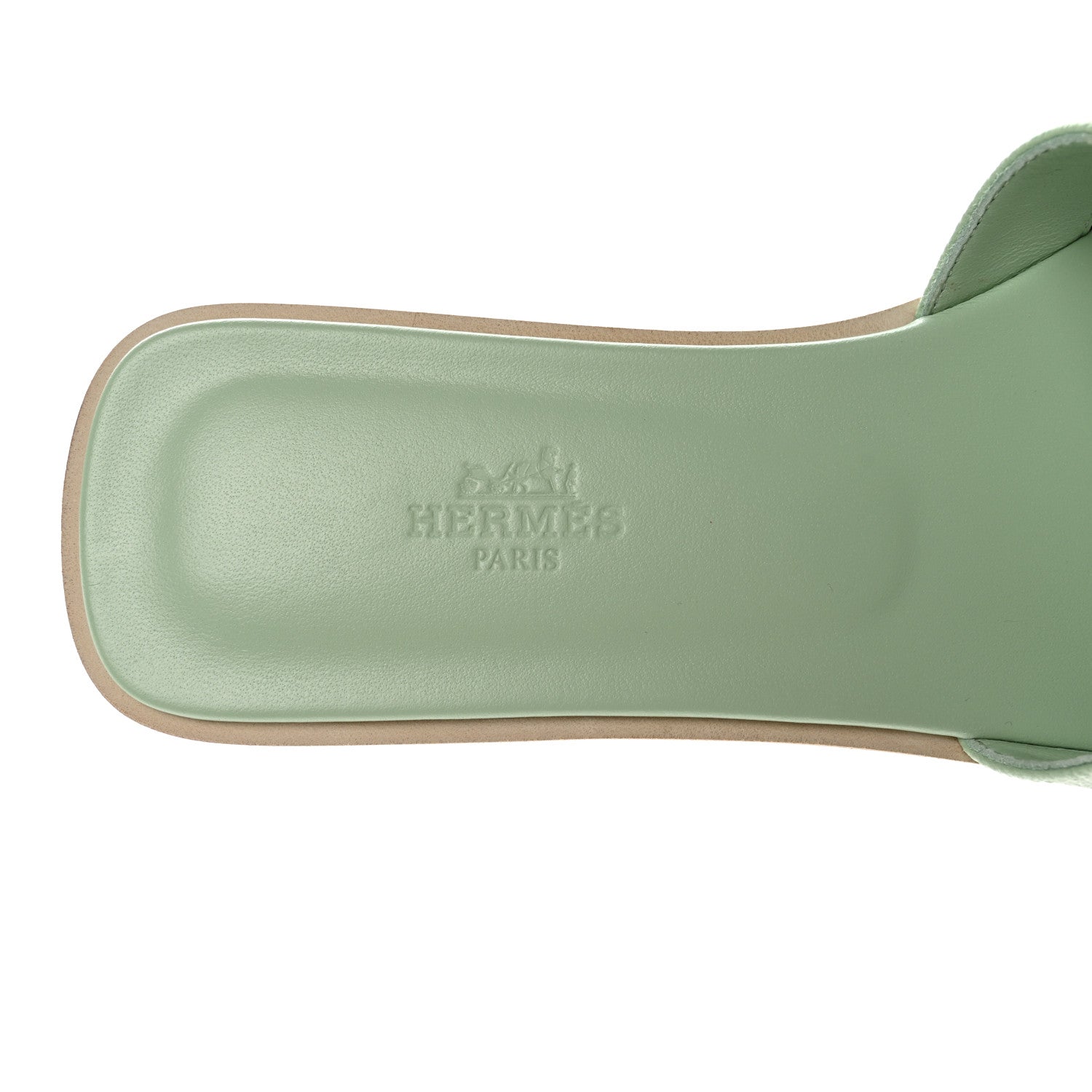 Hermes Epsom Oran Sandals 38.5 Vert Jade 7 of 11