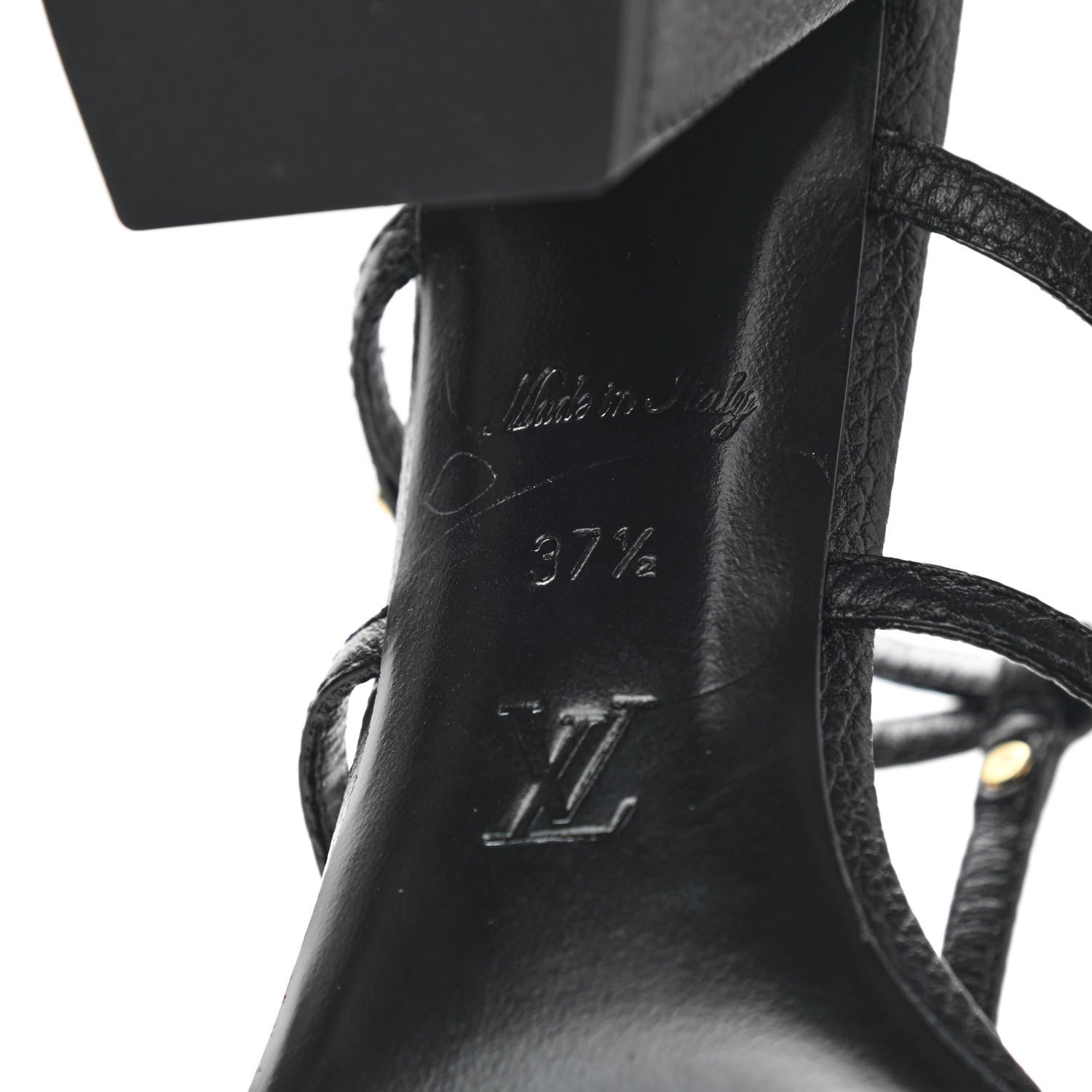 Louis Vuitton Calfskin Roma Sandals 37.5 Black 7 of 8