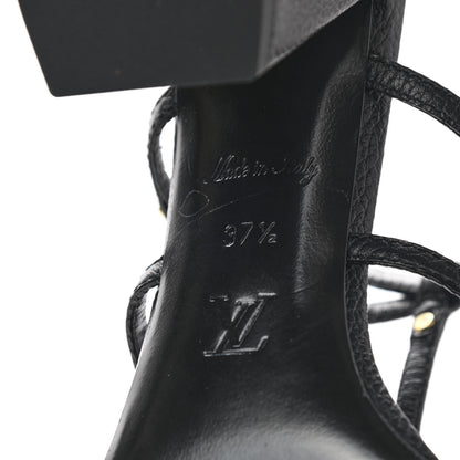 Louis Vuitton Calfskin Roma Sandals 37.5 Black 7 of 8