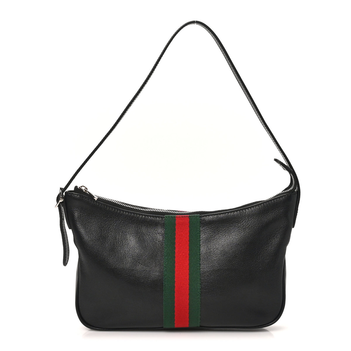 Gucci Calfskin Web Small Lunetta Crossbody Bag  Black 1 of 10