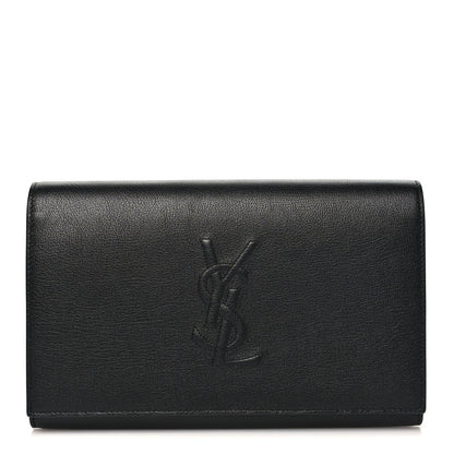 Saint Laurent Calfskin Monogram Belle de Jour Chain Clutch Black 1 of 7