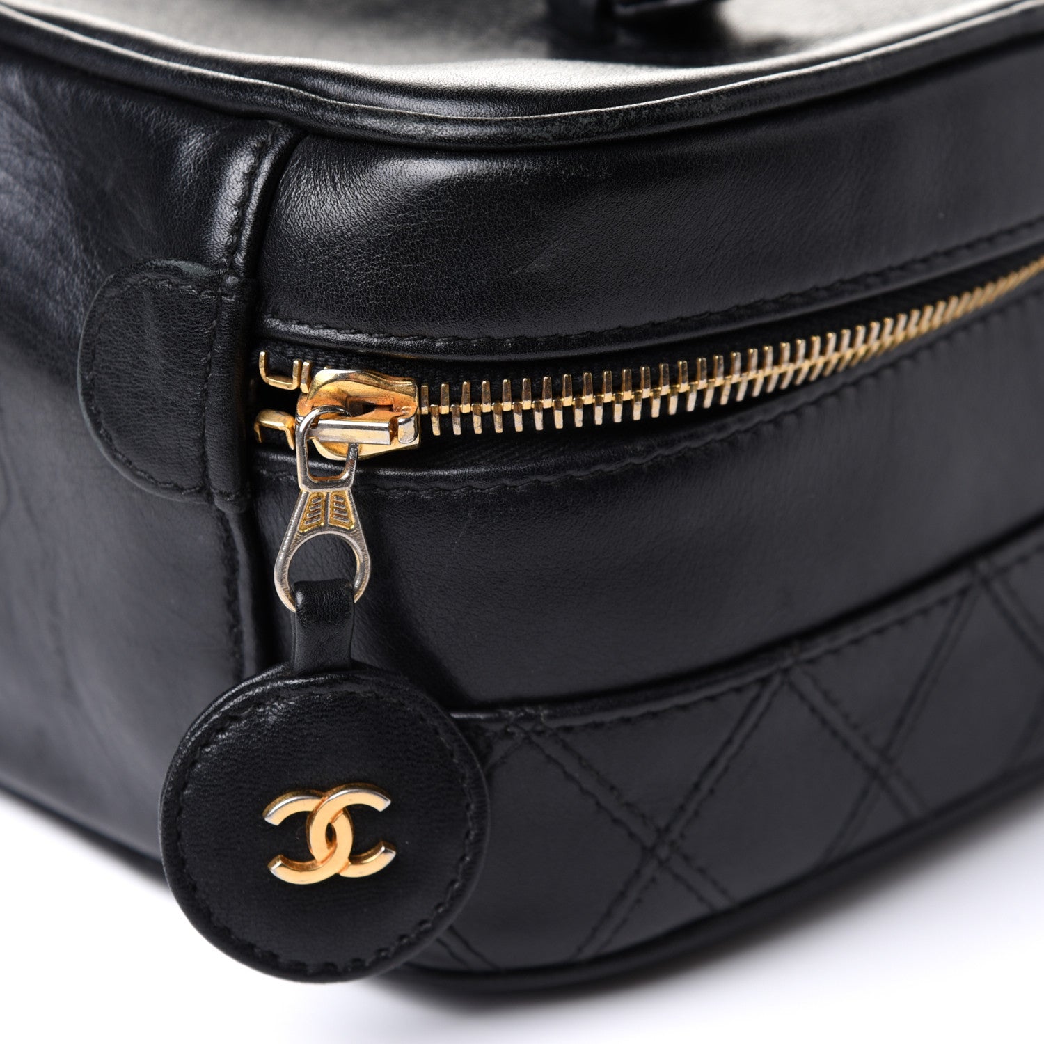 Chanel Lambskin Vanity Cosmetic Case Black 10 of 12