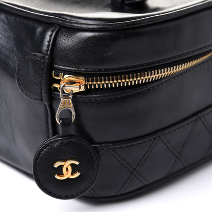 Chanel Lambskin Vanity Cosmetic Case Black 10 of 12