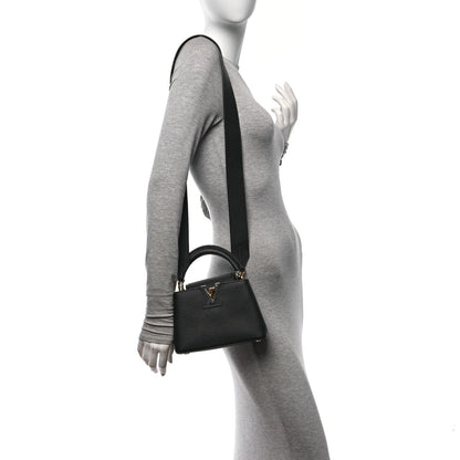 Louis Vuitton Taurillon Mini Capucines Black 2 of 9