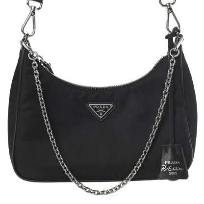 Prada Nylon Re-Edition 2005 Shoulder Bag Black 10 of 14