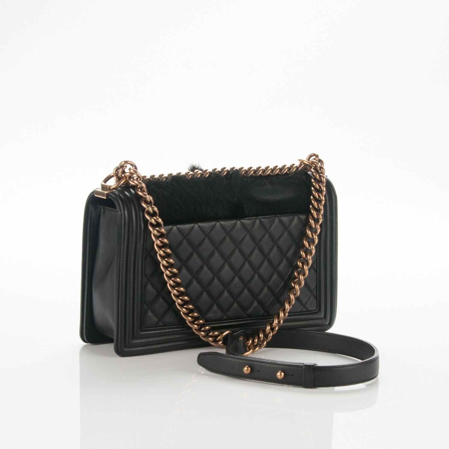 Chanel Goat Hair New Medium Celtic Boy Flap Black 3 of 8