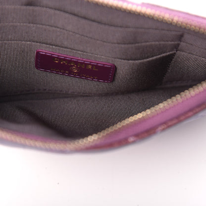Chanel Metallic Aged Calfskin Quilted Classic Flat Wallet Pouch Purple 5 of 11