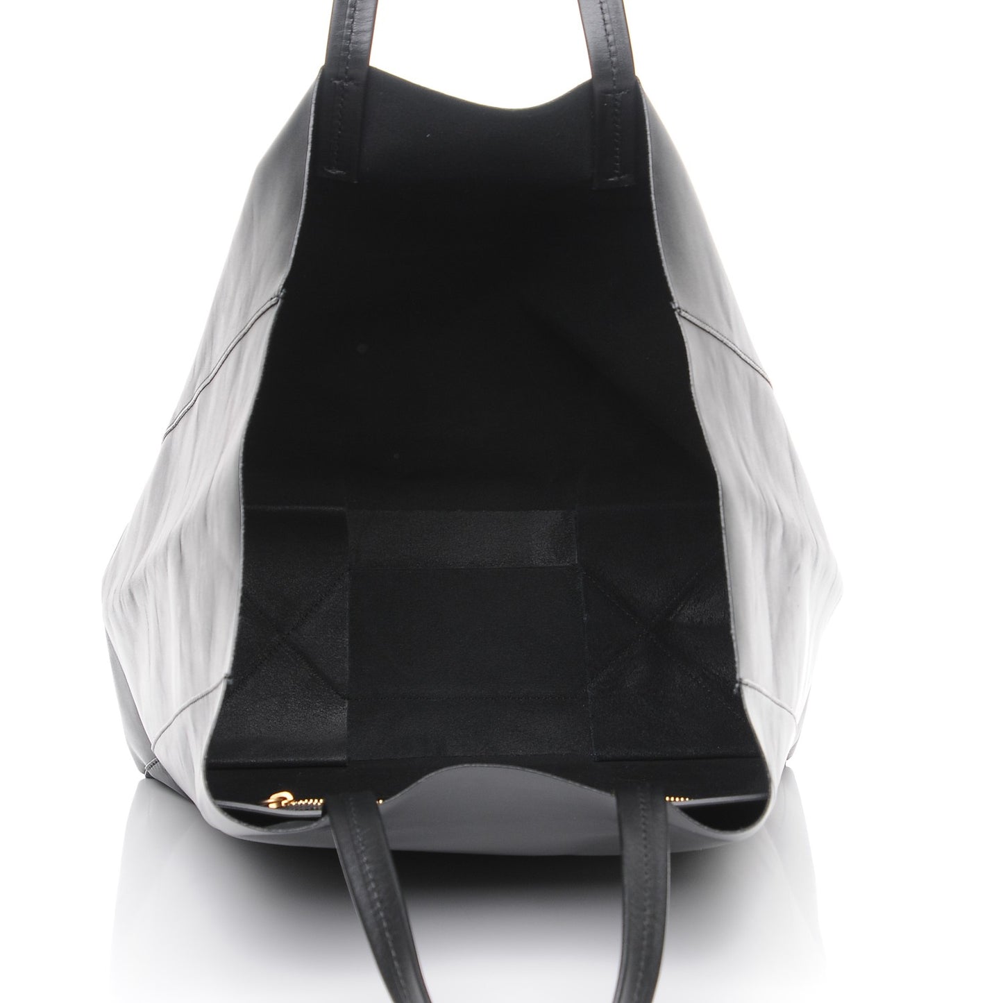 Smooth Lambskin Vertical Cabas Black