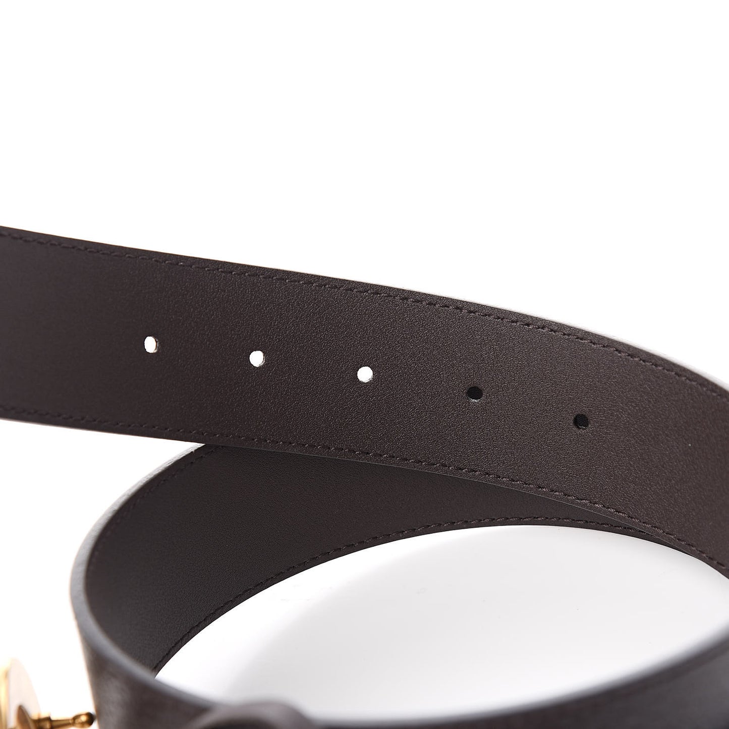 Textured Dollar Calfskin Double G 40mm Belt 85 34 Dark Cocoa
