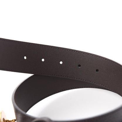 Gucci Textured Dollar Calfskin Double G 40mm Belt 85 34 Dark Cocoa 5 of 6