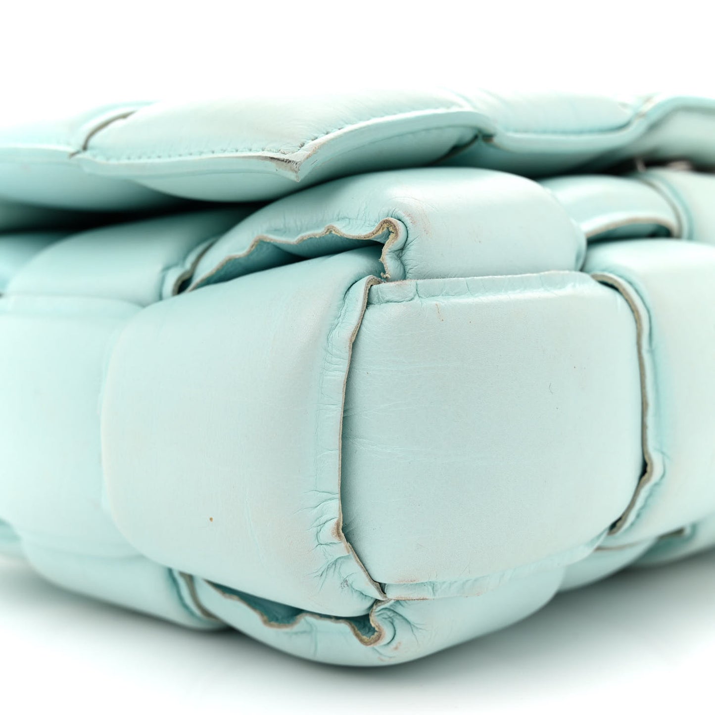 Paper Calfskin Maxi Intreccio Padded Cassette Crossbody Bag Spearmint