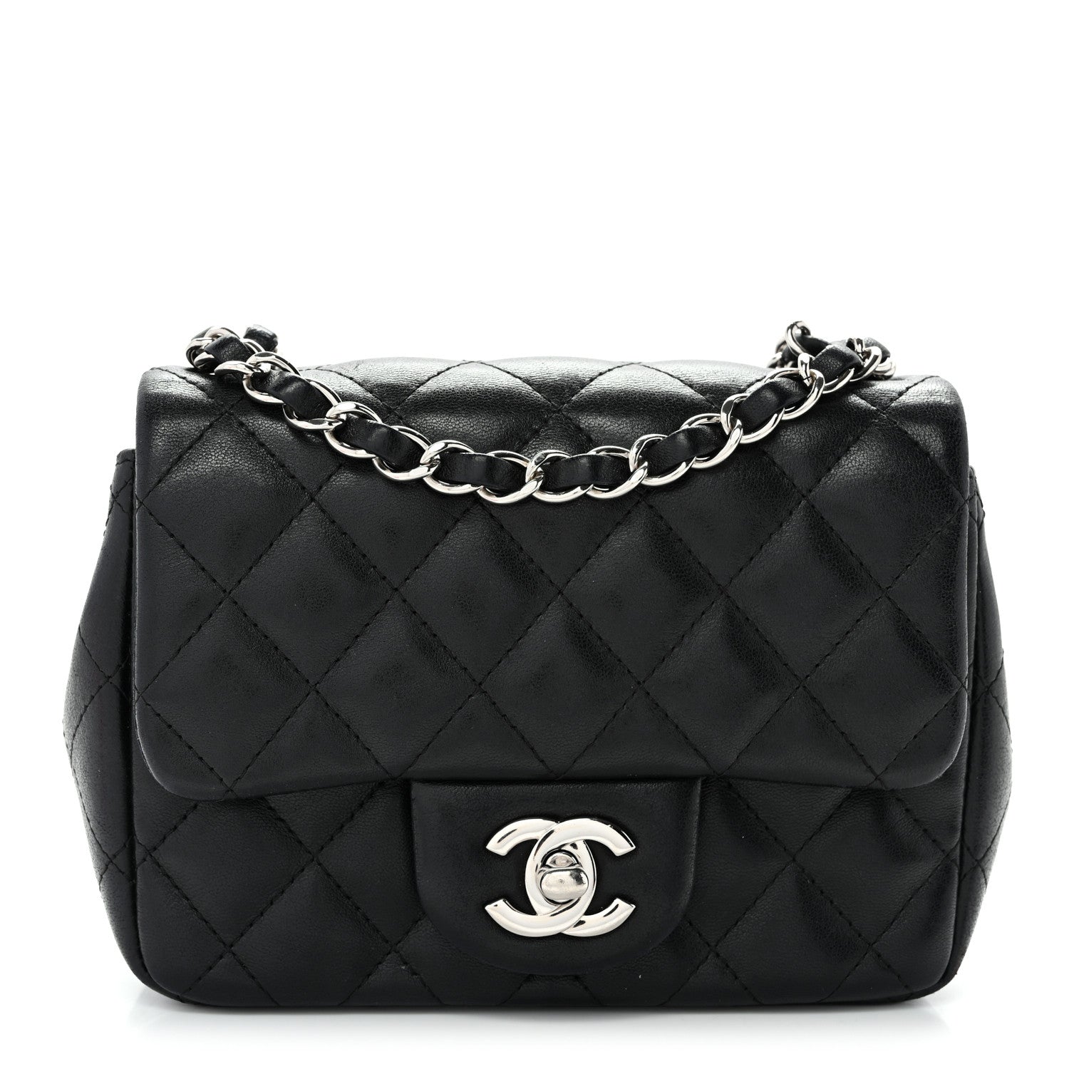 Chanel Lambskin Quilted Mini Square Flap Black 1 of 10