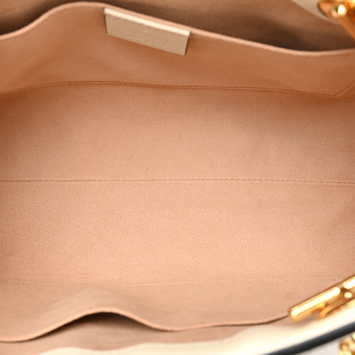 Gucci GG Supreme Monogram Moon Calfskin Small Padlock Tote Beige Ebony Mystic White 5 of 15