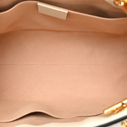 Gucci GG Supreme Monogram Moon Calfskin Small Padlock Tote Beige Ebony Mystic White 5 of 15