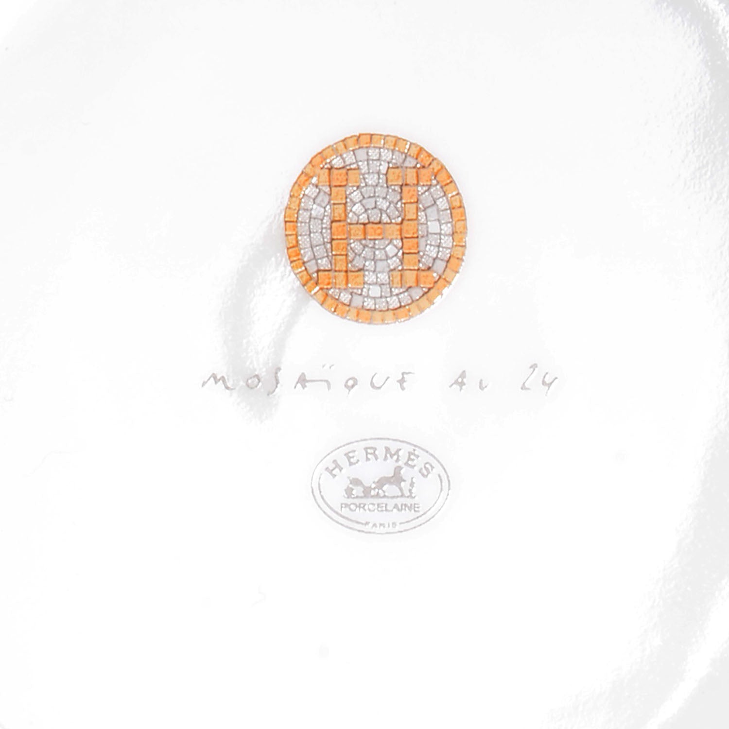 Hermes Porcelain Mosaique Au 24 Gold Breakfast Cup and Saucer 5 of 5