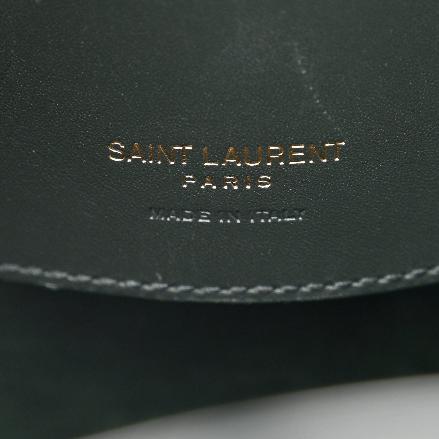 Saint Laurent Shiny Calfskin Le 37 Bucket Bag Vert Fonce 7 of 13