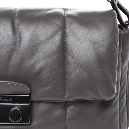 Prada Nappa Bomber Sound Flap Shoulder Bag Ardesia 10 of 11