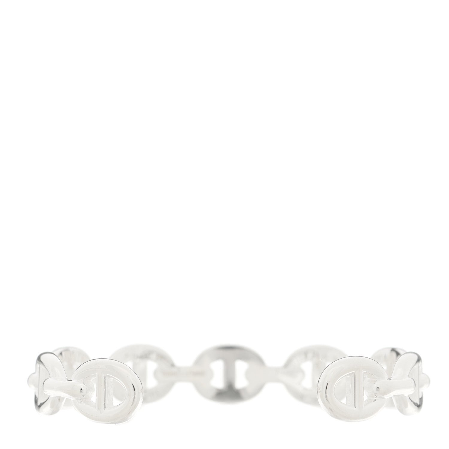 Hermes Sterling Silver MM Chaine d'Ancre Enchainee Cuff Bracelet ST 2 of 5