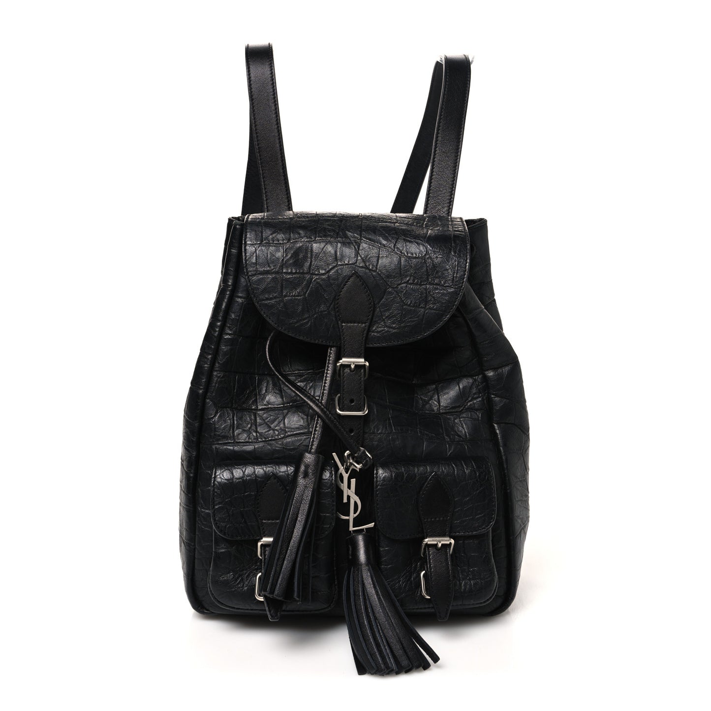 croc embossed leather backpack Modern Picnic The side pockets Blake Crocodile Embossed Backpack