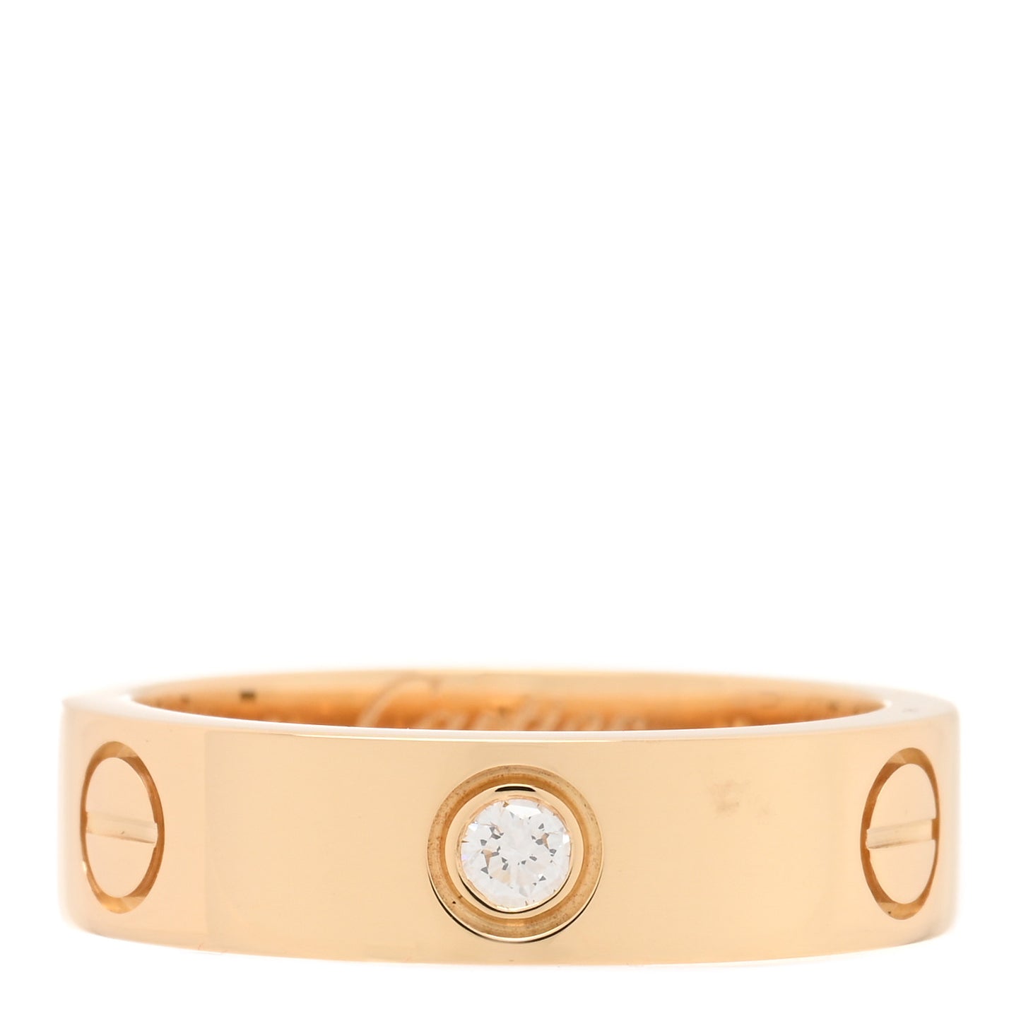 18K Yellow Gold 3 Diamond 5.5mm LOVE Ring 57 8