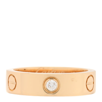 Cartier 18K Yellow Gold 3 Diamond 5.5mm LOVE Ring 57 8 1 of 4