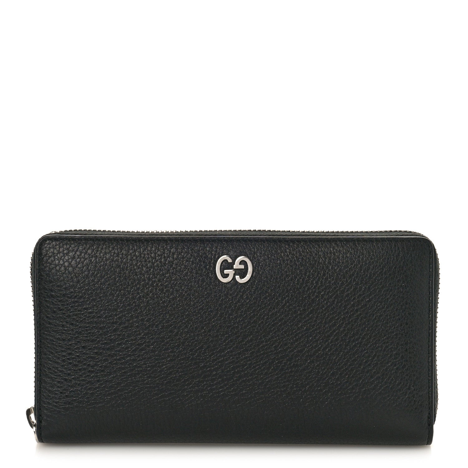 Gucci Pebbled Calfskin Dorian Zip Around Wallet Black 1 of 8