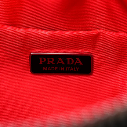 Prada Tessuto Nylon Double Pocket Wristlet Pouch Black Fuoco 5 of 7