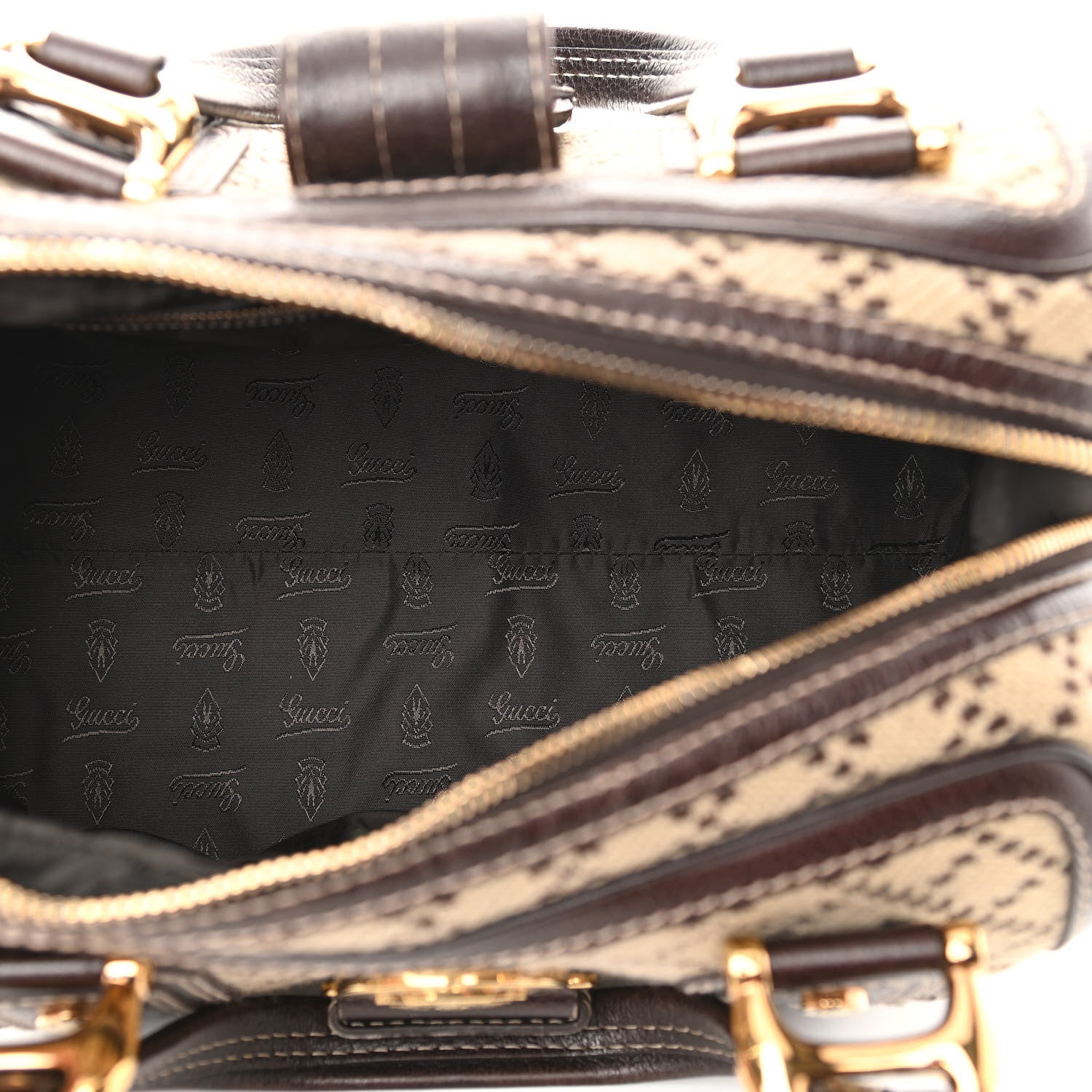 Gucci Monogram Medium Aviatrix Boston Ebony Brown 5 of 10