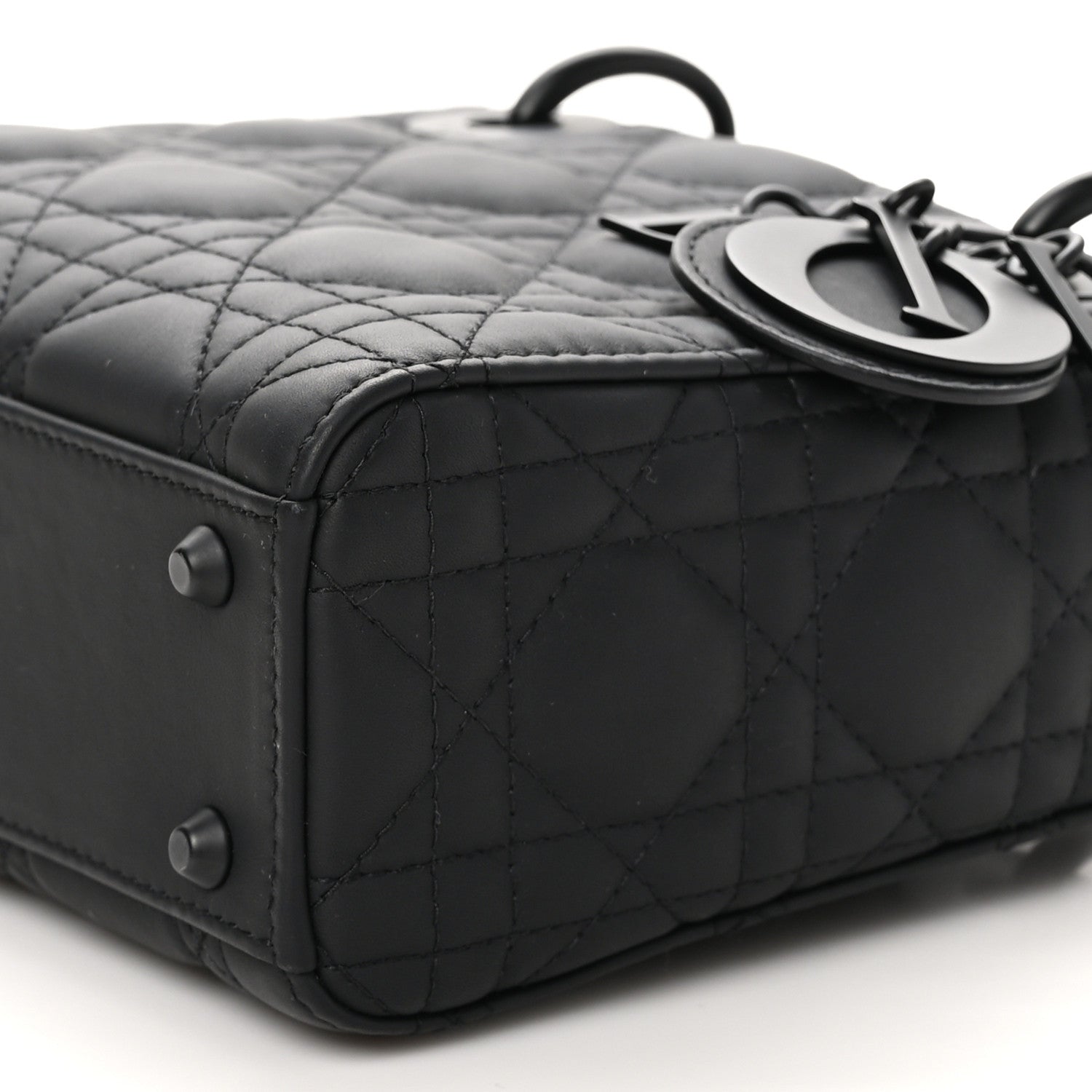 Christian Dior Ultra Matte Calfskin Cannage Mini Lady Dior Black 10 of 10