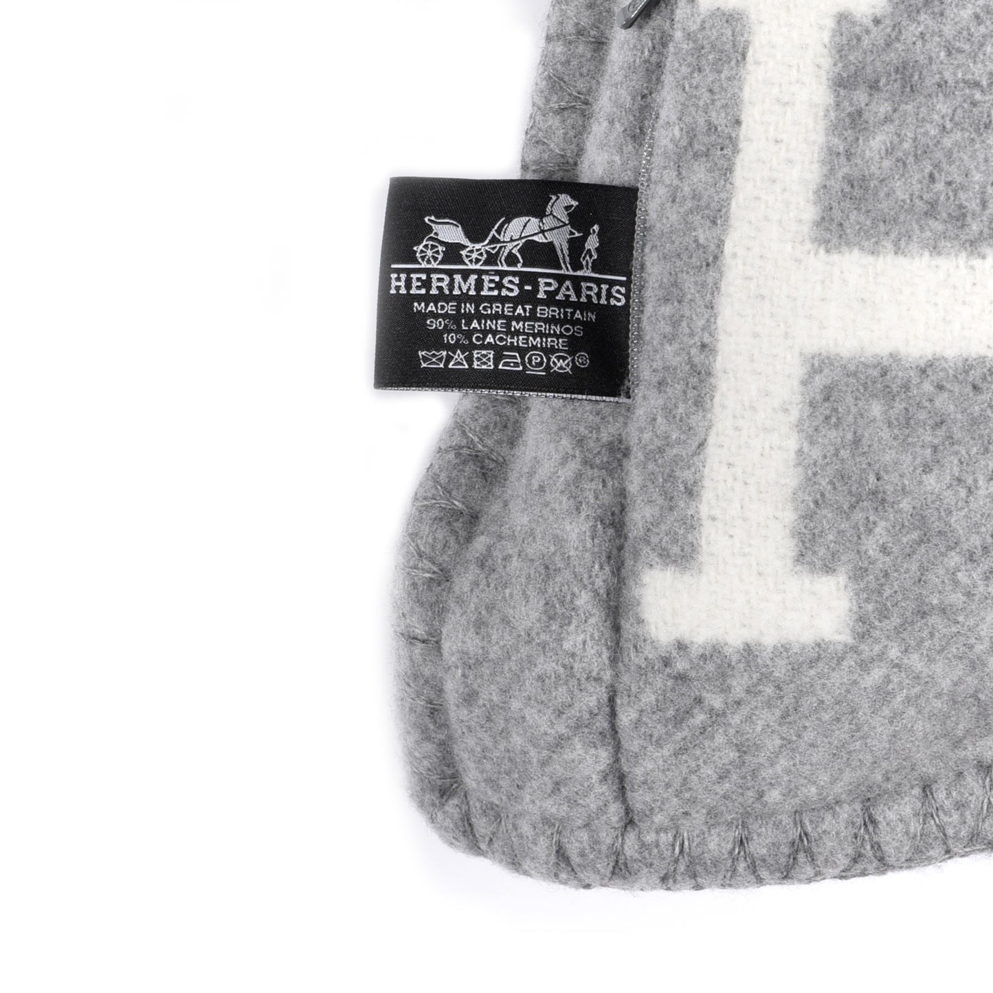 Wool Cashmere Avalon III Pillow PM Ecru Gris Clair
