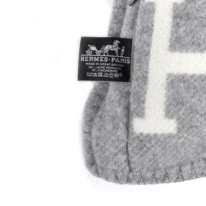 Hermes Wool Cashmere Avalon III Pillow PM Ecru Gris Clair 3 of 4