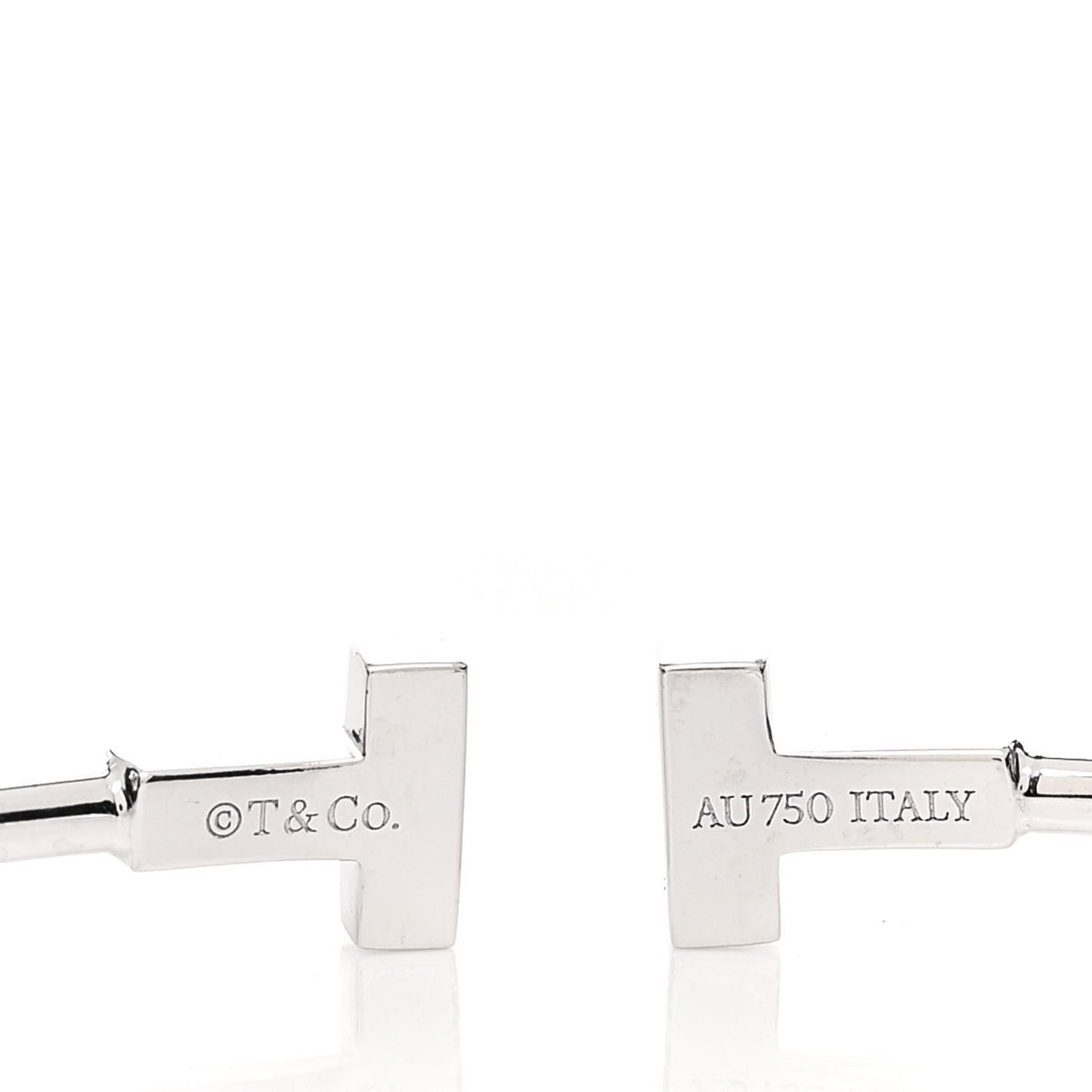 18K White Gold Narrow T Wire Bracelet