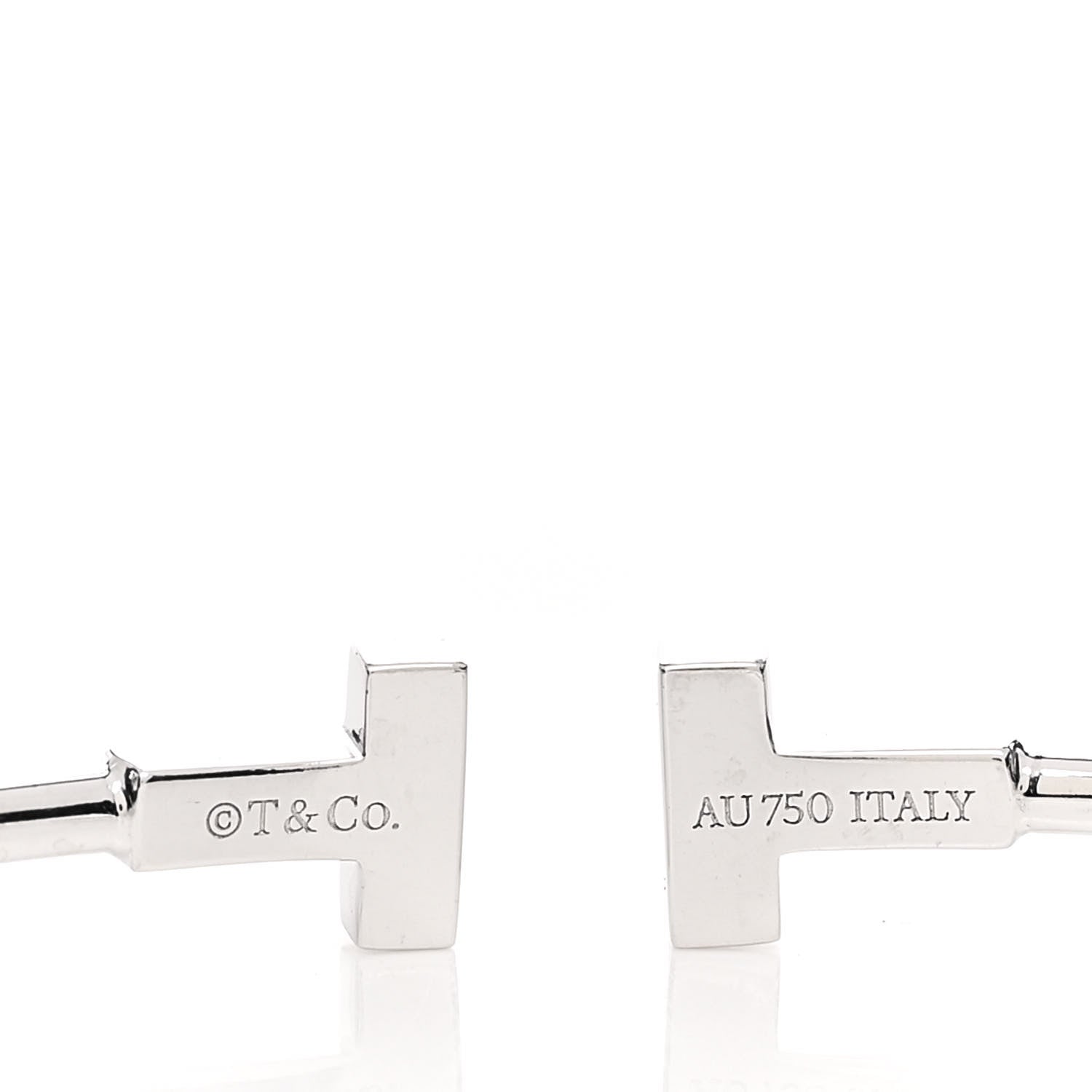 Tiffany 18K White Gold Narrow T Wire Bracelet 3 of 3