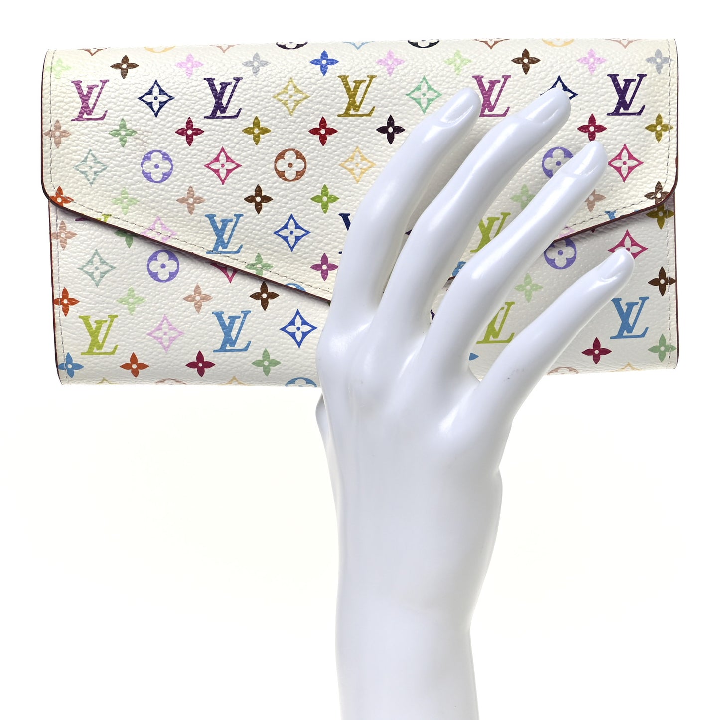Monogram Multicolor Sarah Wallet NM White Litchi