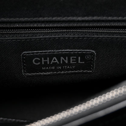 Chanel Metallic Goatskin Quilted Large City Rock Shopping Bag Black 6 of 10